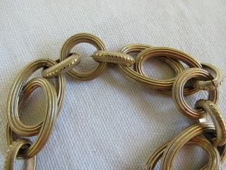 Vintage Signed Stephen Dweck Chain Bracelet Sterling Silver w/ Bronze 6