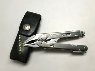 Leatherman Crunch Vintage Locking Pliers Tool With Leather Sheath