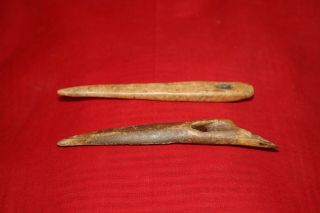 Ancient Pair Transfer Shaft Toggle Harpoon Alaskan Eskimo Inuit Artifact 2