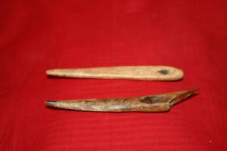 Ancient Pair Transfer Shaft Toggle Harpoon Alaskan Eskimo Inuit Artifact 3