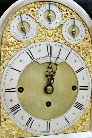 Rare Antique Ebonised & Ormolu Triple Fusee Musical 8 Bell Bracket Clock 9