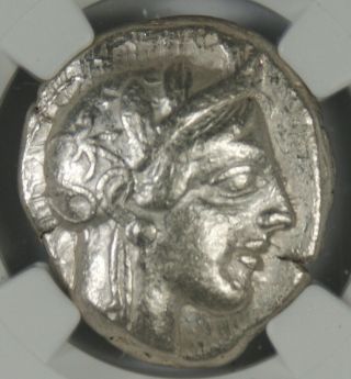 Ancient Attica Athens 440 - 404 BC Athena Owl Tetradrachm Silver Coin NGC CH VF 2