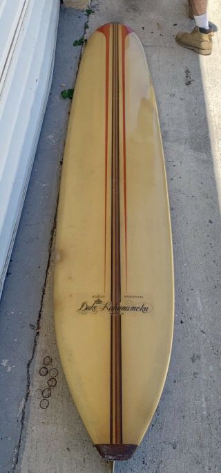 VINTAGE DUKE KAHANAMOKU LONGBOARD SURFBOARD FROM THE 60s. 7