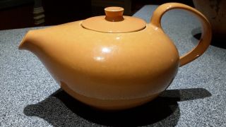 Rare Vintage Russel Wright Iroquois Cantaloupe Tea Pot With Lid