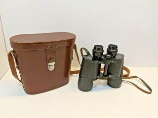 Vtg German Binoculars Carl Zeiss Jena 7x50 Cf Binoctem Ser 2332269 With Case