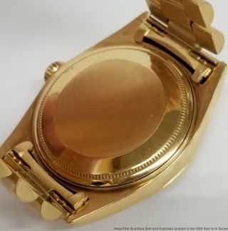 Vintage 1807 Rolex President 1970s 18k Gold Orig Bark Mens Awesome Watch w Box 8