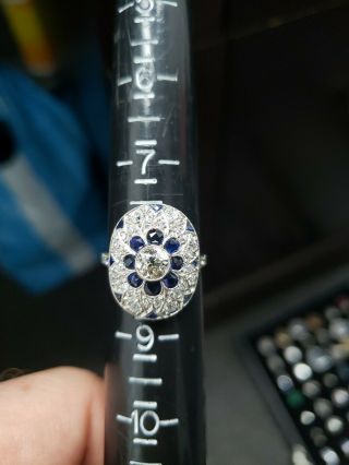 Platinum antique vintage diamond ring 6
