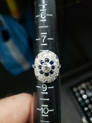 Platinum antique vintage diamond ring 7