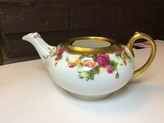 Vintage Royal Chelsea ‘golden Rose’ 4 Inch Tea Pot Teapot Without Lid