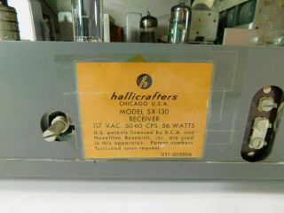 Hallicrafters SX - 130 Vintage Shortwave Radio Receiver in 8