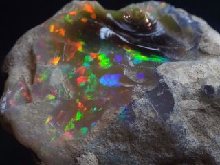 See Video 386 Cts Natural Aaa,  Welo Play Fire Ethiopian Opal Rare Rough Specimen