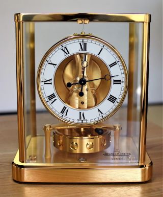 Jaeger Lecoultre Atmos Clock Classique Roman Dial Breguet Hands Rare 540