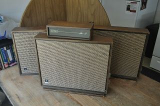 Vintage General Electric Ge Porta - Fi Tube Powered Speaker System