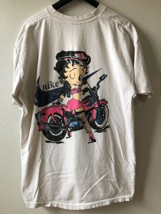 Vintage Betty Boop Bootleg Nike T - Shirt Size Xl Distressed 90s Rare Tee