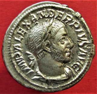 Ancient Roman Silver Coin Severus Alexander 222 - 235ad Denarius.  Rome 231 - 235ad.