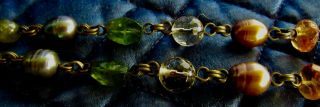Vintage Signed Stephen Dweck Baroque Pearl Y - Neck Gemstone Necklace 11