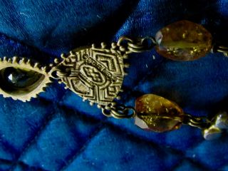 Vintage Signed Stephen Dweck Baroque Pearl Y - Neck Gemstone Necklace 4