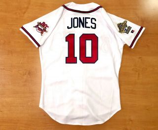 Vintage 1995 Chipper Jones Atlanta Braves Russell Authentic Jersey World Series