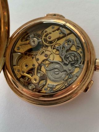 INVICTA 1/4 HOUR REPEATER WITH CHRONOGRAPH 14K GOLD POCKET WATCH 7
