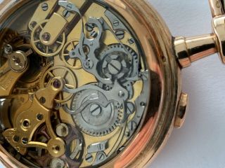 INVICTA 1/4 HOUR REPEATER WITH CHRONOGRAPH 14K GOLD POCKET WATCH 9