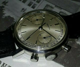 ZENITH CHRONOGRAPH SPORTS CALIBER 146 D OVERSIZE CASE 36.  6 MM Stainless Steel 3