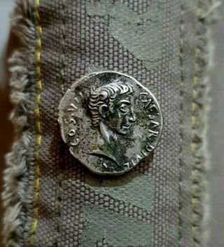 Roman Ancient Silver Denarius Octavian Caesar 28 Bc.  Very Rare