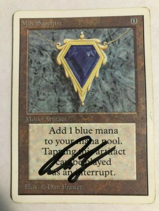 Mtg Unlimited Mox Sapphire - Power 9 - Magic The Gathering - Signed
