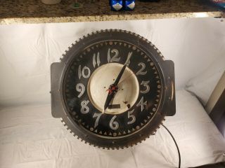 Vintage Federal Neon Clock Company Industrial Neon Clock 26 " Industrial Clock