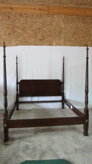 Thomasville Mahogany Rice King Bed Bedroom Set Carved