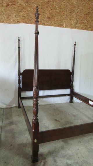 Thomasville Mahogany Rice King Bed Bedroom Set Carved 2