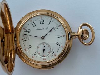 Audemars Piguet Minute Repeater Hunting Case With Enamel 18k Gold Pocket Watch