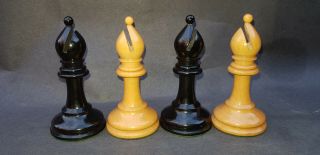 HUGE CLUB SIZE CHESS SET ANTIQUE F H AYRES C 1900 4.  52 INCH KNIGS CROWN STAMPED 10