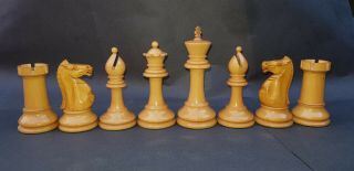 HUGE CLUB SIZE CHESS SET ANTIQUE F H AYRES C 1900 4.  52 INCH KNIGS CROWN STAMPED 2