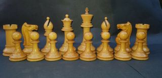 HUGE CLUB SIZE CHESS SET ANTIQUE F H AYRES C 1900 4.  52 INCH KNIGS CROWN STAMPED 4