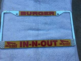 Vintage In N Out Burger License Plate Frame