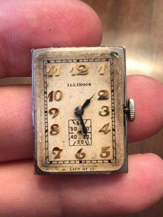 Vintage Illinois Art Deco Gold Filled Mens Watch w/ 207 Movement - As - Is 7