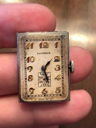 Vintage Illinois Art Deco Gold Filled Mens Watch w/ 207 Movement - As - Is 8