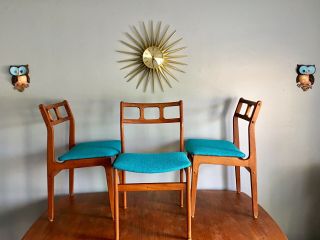 Mid Century Modern Danish Teak Dining Set,  x6 D - Scan Chairs and AM Denmark Table 3