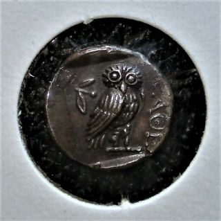 Small Unidentified Ancient Greek Coin With Owl In Shape