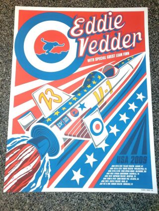 Vintage Eddie Vedder Concert Poster & Tickets,  2009 Albany Ny