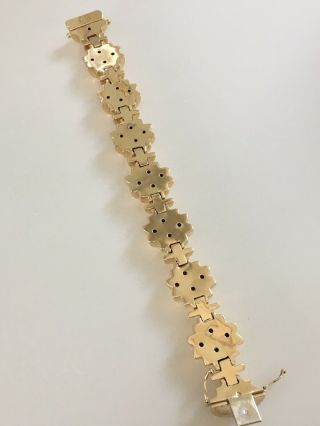 Rare Vintage 14k Yellow Gold Geometric Mid - century Bracelet Italy 40 Grams 7