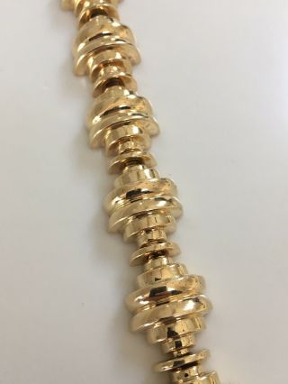 Rare Vintage 14k Yellow Gold Geometric Mid - century Bracelet Italy 40 Grams 8