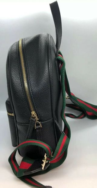 GUCCI SOHO Black Leather Zipper Backpack Unisex AUTHENTIC RARE NEAR 6