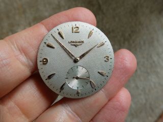 Longines Cal.  30l Vintage Watch Movement With Large " Guilloche " Dial And Hands