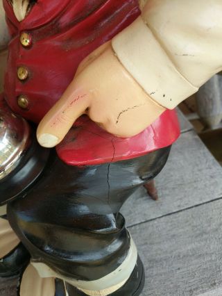 Vintage Signed PETER MOOK Ring Bell for Assistance HOLDER Restaurant Statue RARE 6