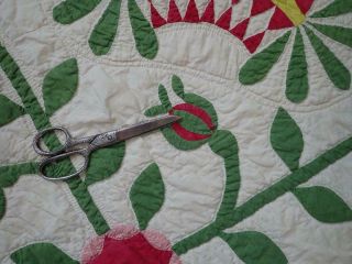 Pattern 19th c Whigs Defeat Twirling Bud Antique QUILT 12
