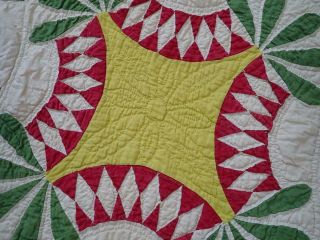 Pattern 19th c Whigs Defeat Twirling Bud Antique QUILT 5