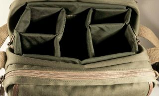 Billingham 225 Shoulder Bag,  Vintage Olive w/Tan Trim Leather 3