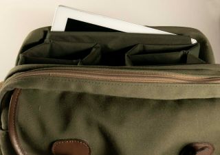 Billingham 225 Shoulder Bag,  Vintage Olive w/Tan Trim Leather 4