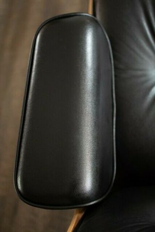 2015 Herman Miller Eames Lounge Tall Chair & Ottoman Walnut Black Leather 8